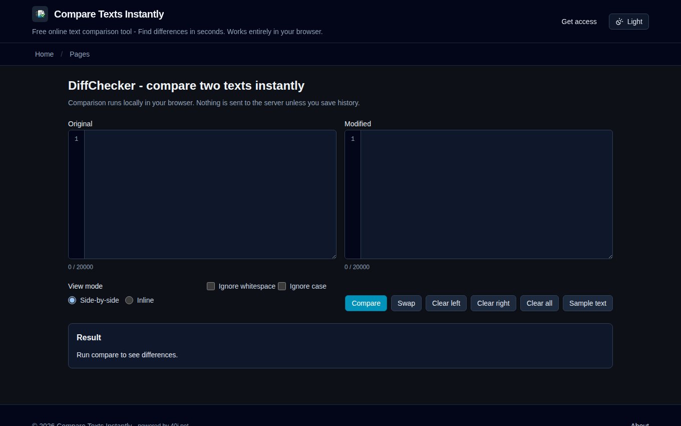 Vista previa del proyecto: Diffchecker