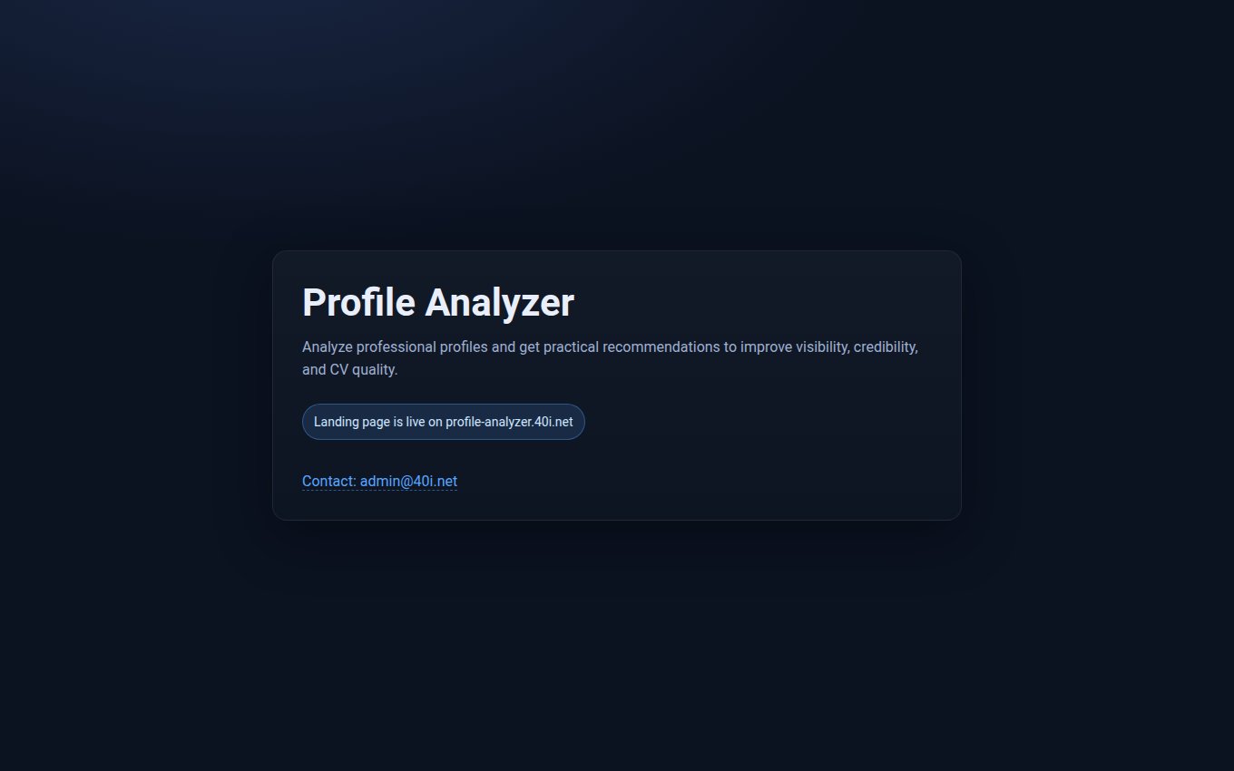 Попередній перегляд проєкту: Profile Analyzer