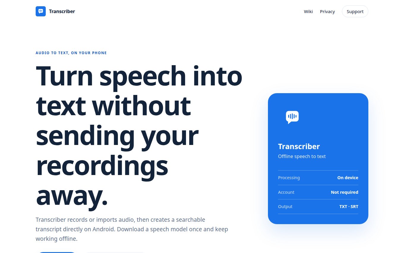 Попередній перегляд проєкту: Transcriber